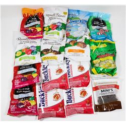 BAG OF ASSORTED CHOCOLATES AND THROAT LOZENGES.
