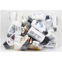 BAG OF MISC INCLUDING TRAVEL SIZE BEAUTY PRODUCTS,