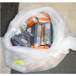 LARGE BAG OF ENERGY DRINKS AND ORGANIC SPRITZERS.