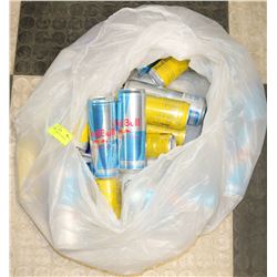 LARGE BAG OF ENERGY DRINKS.