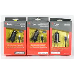 BAG OF FUSE PLUS YOU CAR CHARGERS 2 ARE FOR IPHONE