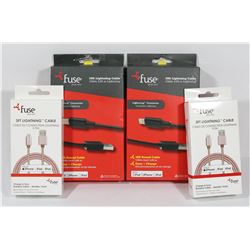 TWO 10FT LIGHTNING CABLES AND TWO 3FT LIGHTNING