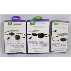 BAG OF PREMIER SERIES CHARGERS FOR ANDROID, IPHONE