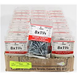 30 BOXES OF 100 WOOD SCREWS 8X1-1/2".