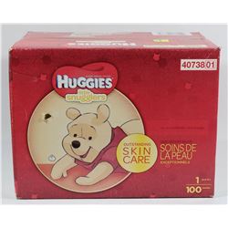 CASE OF 100 HUGGIES LITTLE SNUGGLERS SIZE 1
