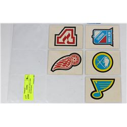 LOT OF 5 YEAR 1977 OPEE CHEE  TEAM LOGO HOCKEY