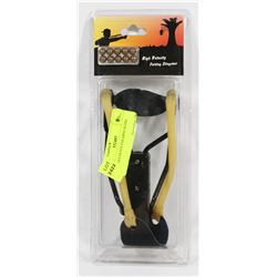 HIGH VELOCITY FOLDING SLING SHOT.
