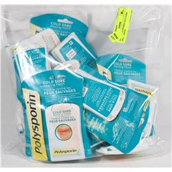 BAG OF POLYSPORIN COLD SORE TREATMENTS.