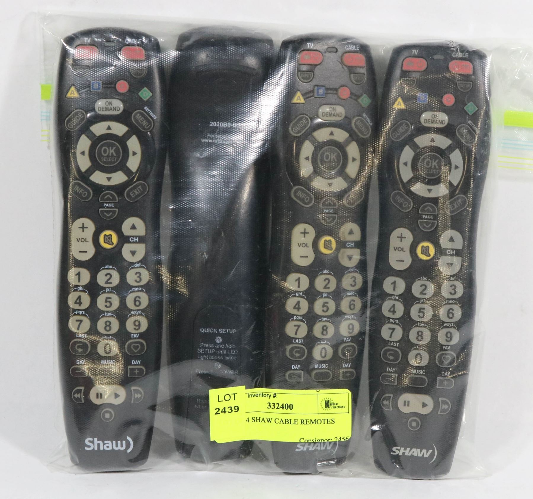 LOT OF 4 SHAW CABLE REMOTES