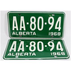 PAIR OF NEW 1968 LICENSE PLATES.
