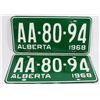 Image 1 : PAIR OF NEW 1968 LICENSE PLATES.