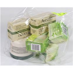 BAG OF ASSORTED AVEENO PRODUCTS.