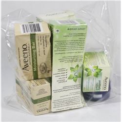 BAG OF ASSORTED AVEENO PRODUCTS.