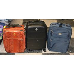 LOT OF 3 ROLLING TRAVEL LUGGAGE.