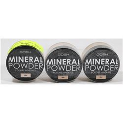 3 CONTAINERS OF GOSH MINERAL POWDER