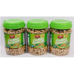 3 CONTAINERS OF DAN D PAK SEA SALT CASHEWS. 908G