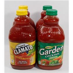2 BOTTLES OF MOTTS THE WORKS CLAMATO JUICE AND 2