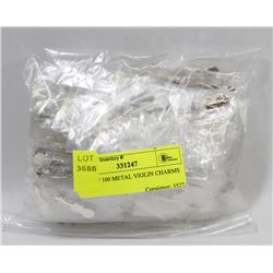 BAG OF 100 METAL VIOLIN CHARMS