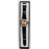 Image 1 : MANHATTAN QUARTZ WATCH  WITH LEATHER BAND.