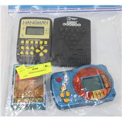 BAG OF ASSORTED HANDHELD GAMES.