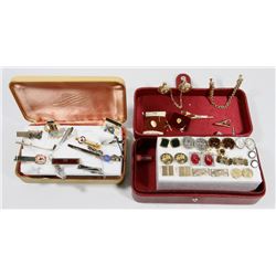 LARGE LOT OF CUFFLINKS & TIE CLIPS