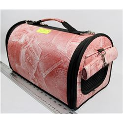 SMALL PINK CAT DOG CARRIER, BOTH ENDS OPEN VIA