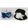 Image 1 : VINTAGE WHITE HAT WITH BLUE FLOWER.