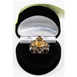 .925 SILVER GEMSTONE RING.