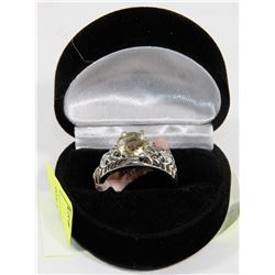 .925 SILVER GEMSTONE RING.