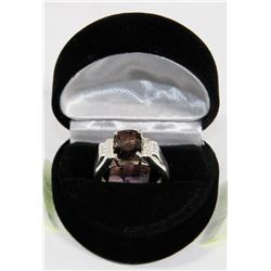 .925 SILVER GEMSTONE RING.