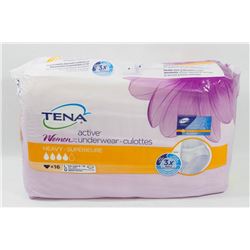PACK OF 16 TENA HEAVY ACTIVE UNDERWEAR SIZE LARGE.