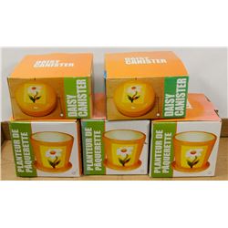 LOT OF 5 NEW DAISY CANISTER