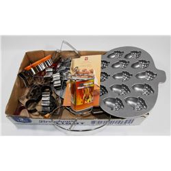FLAT OF COOKIE CUTTERS, MUFFIN PAN & MORE INCL