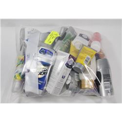 BAG OF ASSORTED DEODORANT, TRAVEL HYGIENE