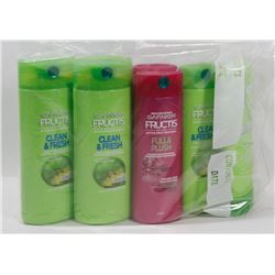 BAG OF ASSORTED GARNIER FRUITUS SHAMPOO.
