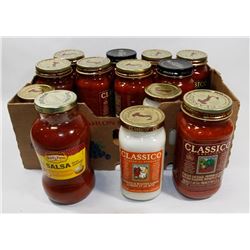 BAG OF ASSORTED PASTA SAUCE & SALSA.