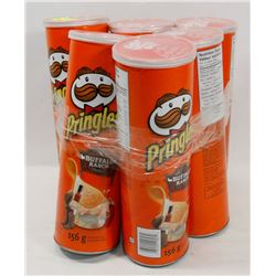 6 CANS OF PRINGLES BUFFALO RANCH CHIPS.