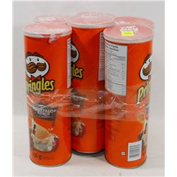 6 CANS OF PRINGLES BUFFALO RANCH CHIPS.