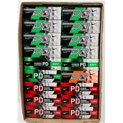 FLAT OF NIKE PD RECLAIMED GOLF BALLS.