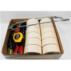 FLAT OF TAPE & ASSORTED TOOLS