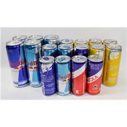 BAG OF ASSORTED RED BULL ENERGY DRINKS.