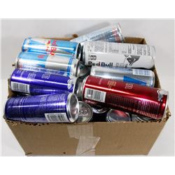 BAG OF ASSORTED RED BULL ENERGY DRINKS.
