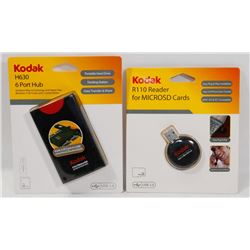 LOT OF 2 KODAK 6 PORT HUB AND MICRO CARD READER