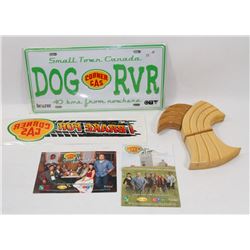 CORNER GAS MEMORABILIA, PLATE, STICKER. POST CARD