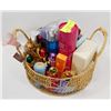 Image 1 : BASKET OF ASSORTED PERFUMES.