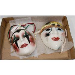 PAIR OF LARGE CLAY MASK ORIGINALS