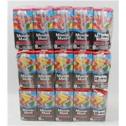3 PACKS OF 10 MINUTEMAID JUICE BOXES.
