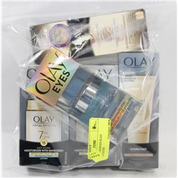 LOT OF 5 ASSORTED OLAY MOISTURIZERS.