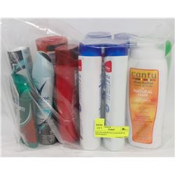 BAG OF ASSORTED CLEANSERS & DEODORANT.