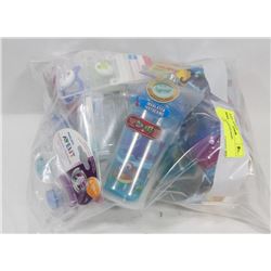 BAG OF ASSORTED BABY PRODUCTS.
